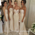 Wholesale Good Quality New Cheap Lace And Beaded formal Long Sheath Mermaid Bridesmaid Dress With Sash LB27